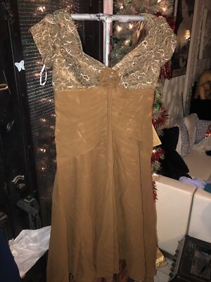 Light in the box dress brown size 14 Lace Bust Back Is Longer Than The  Front | eBay