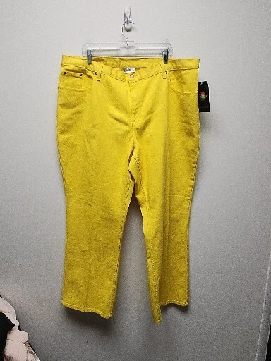 Pantalones de mezclilla amarillos vintage Newport News Jeanology para mujer talla 22  Foto 3 de 4