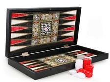 Wunderschöne Intarsien Look Backgammon TAVLA XXL Sedef Tavla 
