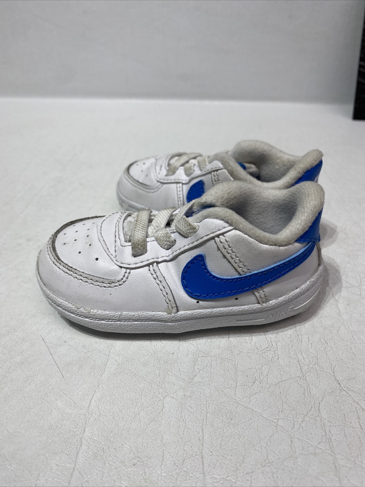 PONY Nike Force 1 Culla (CB) Bambino Taglia 4C Stivaletti Bianco Blu Unisex Scarpe Sneakers