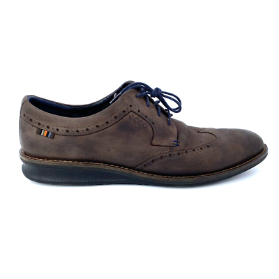 Mens 11-11.5 45 Ecco Hybrid Wingtip Brown Oiled Leather  display picture 2