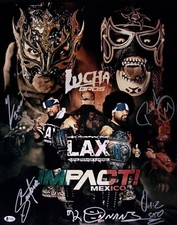 Pentagon Jr. Rey Fenix & Konnan Santana Ortiz Signed 16x20 Photo BAS COA WWE TNA