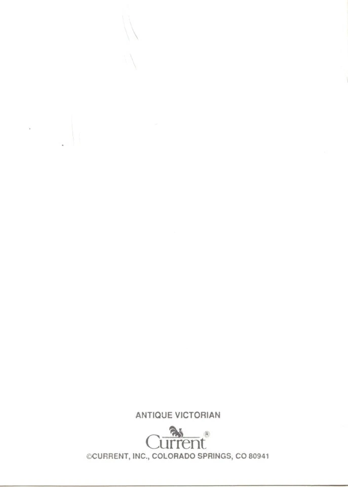 Victorian Bonnet Girl & Dog Irish Setter Die-Cut Blank Inside Note Card  - Image 2 of 2