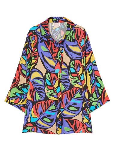 Chemise Femme Marina Rinaldi Oboli - Satin Bleu Clair - Manches Longues - Taille Régulière