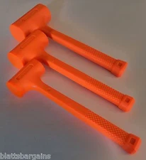 3pc ATE PRO DEAD BLOW HAMMER MALLET SET HI-VIZ NEON 2LB 3LB 4LB 32oz 48oz 64oz