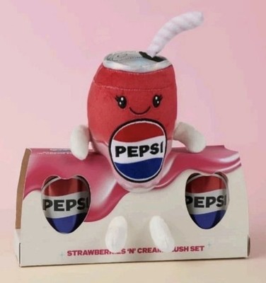 Pepsi Plüsch und 2 x Erdbeeren 'n' Cream Pepsi Dosen Geschenkset  