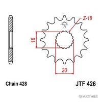 Jt Ritzel Teilung 428, ZäHne 16 JTF426-16 FüR Kreidler Dice 125 Sm I Cbs 17-18