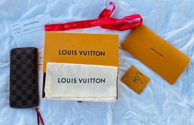 Louis Vuitton Clémence Wallet Damier Ebene Cherry Int. w/ Box + COA EXCELLENT