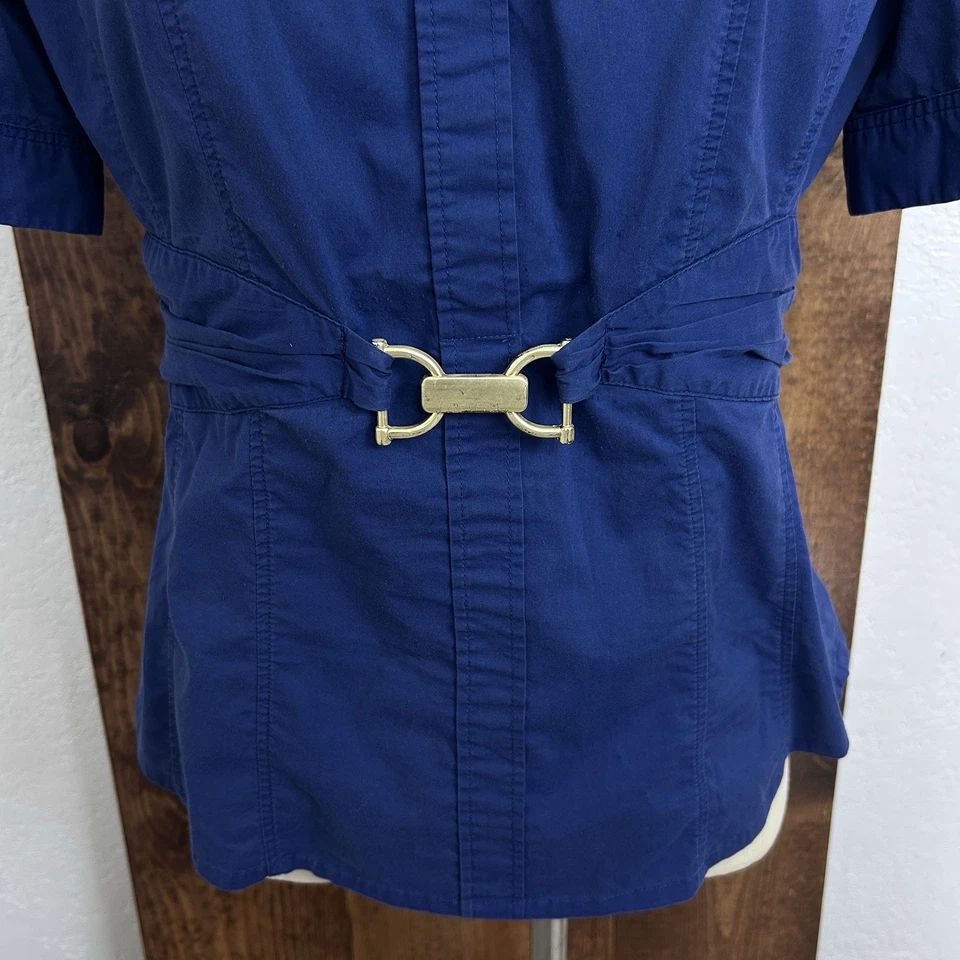 Y2K NY&Co Mujer Camisa M Hebilla Azul Business Corpcore Oficina Sirena Foto 2 de 4