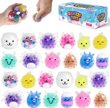 24 Pack Cute Animals Squishies for Kids, Kawaii Mini Squeeze Toys, Bulk Squishy