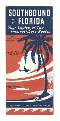 BROCHURE:  SOUTHBOUND TO FLORIDA - OCEAN HIGHWAY or SEA LEVEL ROUTE - 1941 MAP