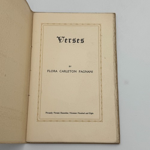 Verses by Flora Carleton Fagnani Softcover VTG 1908 Poetry Rare Good Condition - Picture 5 of 6