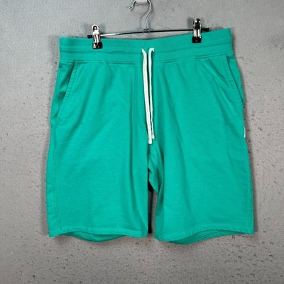 Reigning Champ x District Vision Mens Large Teal Green Cotton Sweat Shorts
