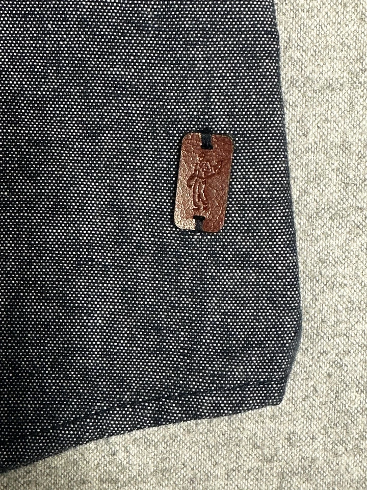 Camisa Ashworth Para Hombres XL Azul Carbón Gris Algodón Abotonada Manga Larga Golf Foto 4 de 4