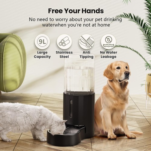 Automatic 9L Dog and Cat Water Dispenser with Stainless Steel Bowl Gravity Wa... - Picture 2 of 8