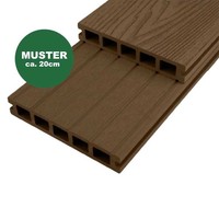 Muster Wpc Terrassendiele Woodomykonos Braun - 25 X 145 Mm - 3D OberfläChe