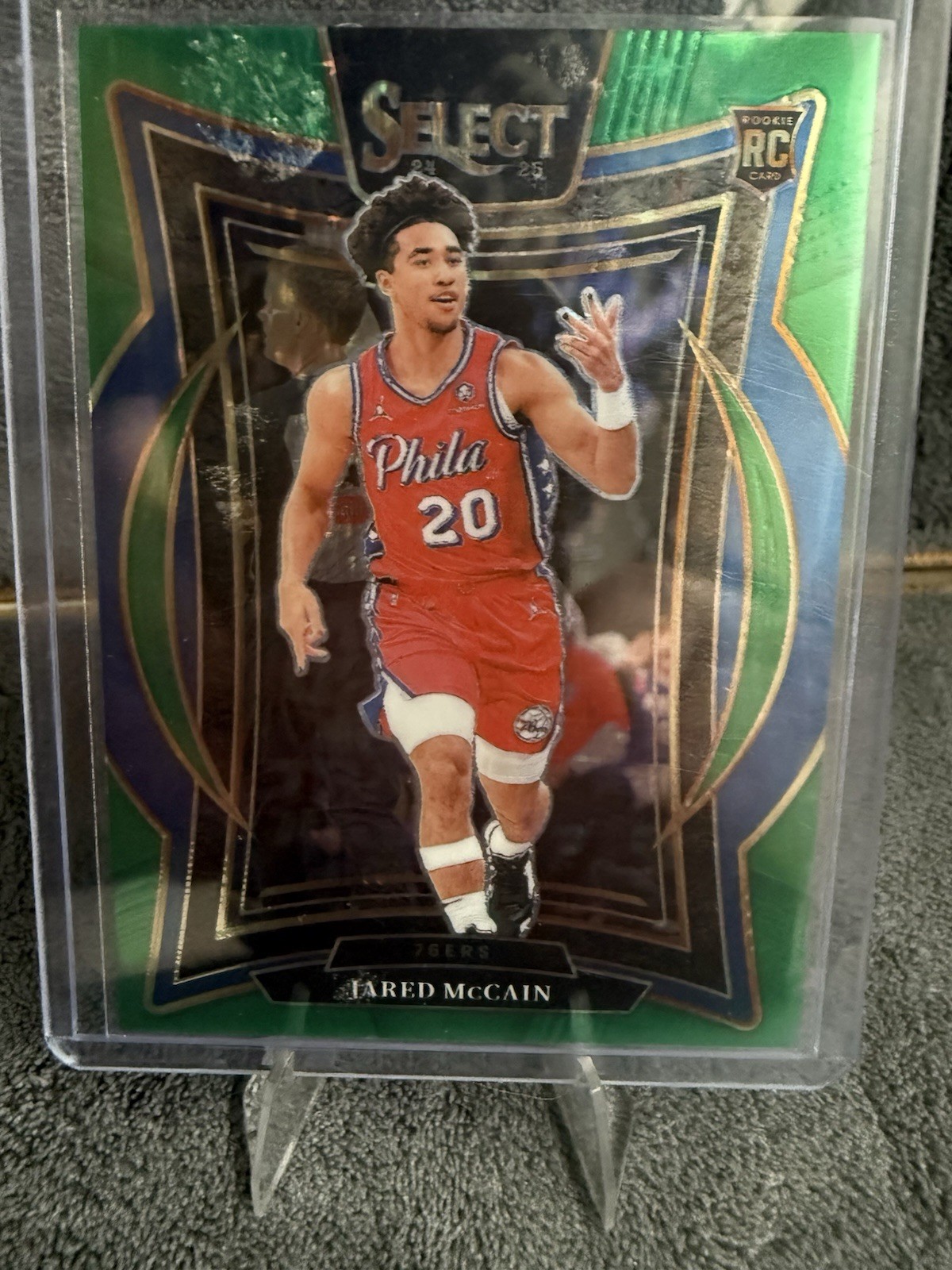 2024-25 Panini Select - Concourse Jared McCain #82 Green Mojo Prizm (RC)