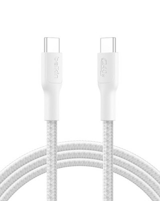 Belkin Eco Geflochtenes USB-C auf USB-C Kabel, 2 m, 240 W, biegsames, flexibles
