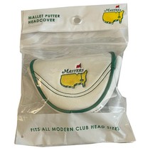 Masters White Mallet Putter Cover with Green Trim