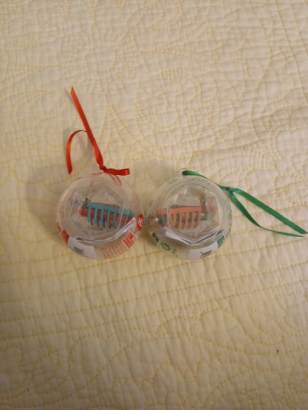 Set Of 2 Hex Bug Nano Christmas Ornaments Limited Edition Green & Red Antlers 