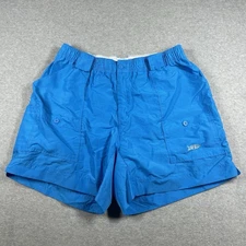 Aftco Shorts Mens 38 Blue Cargo Fishing Nylon Pockets Elastic Waist Outdoors