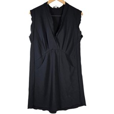 IRO Black Sleeveless V Neck Scalloped Trim Ilford Dress Size 34 US 2
