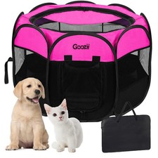 GOOZII Pet Cat Playpen for Indoor Cats Enclosed, S 29" x 29" x 17" , Pink