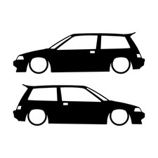 Set Of 2 Car Decal Stickers For Honda Civic 3rd Gen Set Of 2 Car Decal Stickers For Honda Civic 3rd Gen