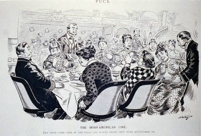 Photo:Irish-American Line Puck Cartoon Restaurant Caricature c1907