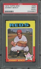 1975 TOPPS JOHNNY BENCH 260 MINT ALL STAR MINI PSA 9 (OC) CINCINNATI REDS