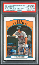 x 2021 Topps Heritage Minors Colt Keith REAL ONE RC AUTO, PSA AUTH & 10, POP 1