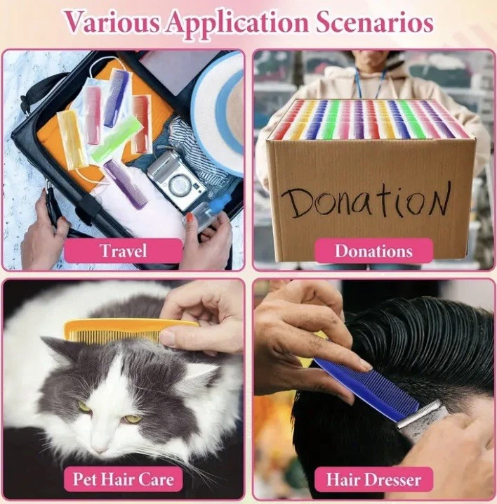 Juego de 6 paquetes de peines a granel, peines de viaje de bolsillo para mujeres y hombres, colores  Foto 3 de 4