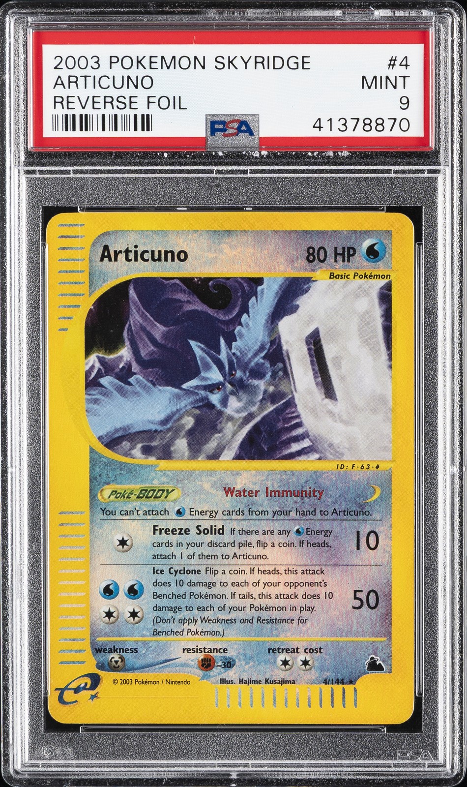 2003 POKEMON SKYRIDGE #4 ARTICUNO-REVERSE FOIL PSA 9