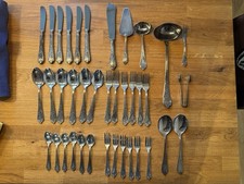 38 Teile Besteckset Augsburger Faden &ndash;100er Versilberung &ndash;18/10