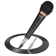 HOTEC Premium Vocal Dynamic Handheld Microphone with 19ft H-W07, Black