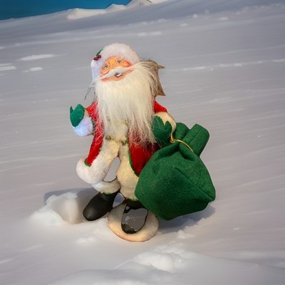 Annalee 2006 Jingle Bell Santa Claus 9  Christmas Doll Red Suit Green Accents