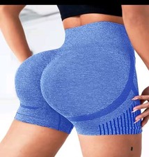 women's blue yoga shorts
