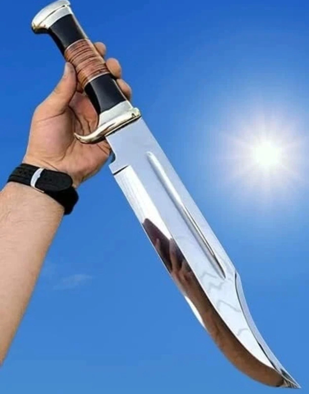 Custom Handmade D2 Steel Crocodile Dundee Bowie Knife |Hunting Knife Camping