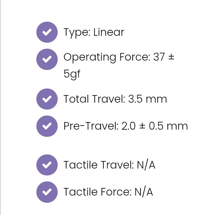 Box of 45 - AKKO Mirror Switches 3.5mm Travel 5-Pin linear