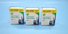 ONETOUCH Ultra Plus Diabetes Test Strips Glucose 3 Boxes  Ex:02/26 SEALED 