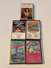 Lot of 5 Vintage Christmas Cassette Tapes Classics  Country 60s 70s 80s