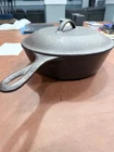 Vintage Lodge #8 Cast Iron Skillet w/ Lodge 3-Notch Self Basting Lid Combo Set