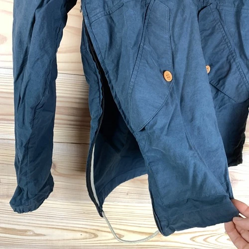 Creep Clothing By Hiroshi Awai Parka Jacket Small Navy Cotton Hooded Henley Coat image 6