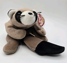 TY Beanie Baby Ringo 1995 Brown Raccoon With Tags Plush Doll Toy 4014 Retired
