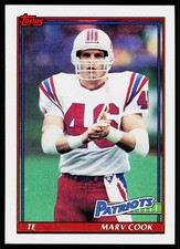 Marv Cook, 1991 Topps, #609, New England Patriots,