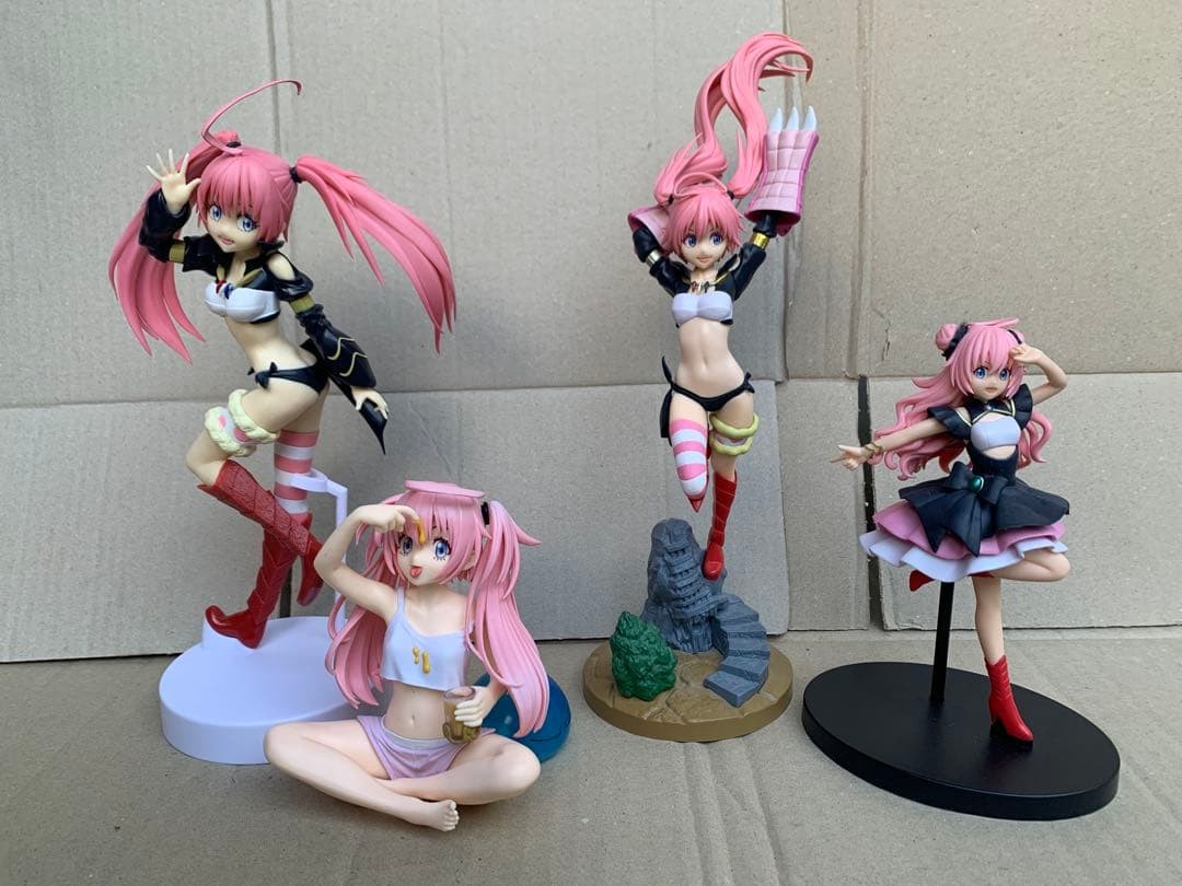 Juego de 4 figuras Rimuru Tempest Milim auténticas de anime coleccionables Japón