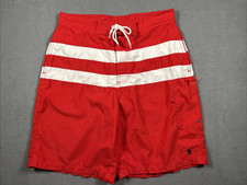 Polo Ralph Lauren Youth Size Large 16-18 Lined Board Shorts Red White Stripe