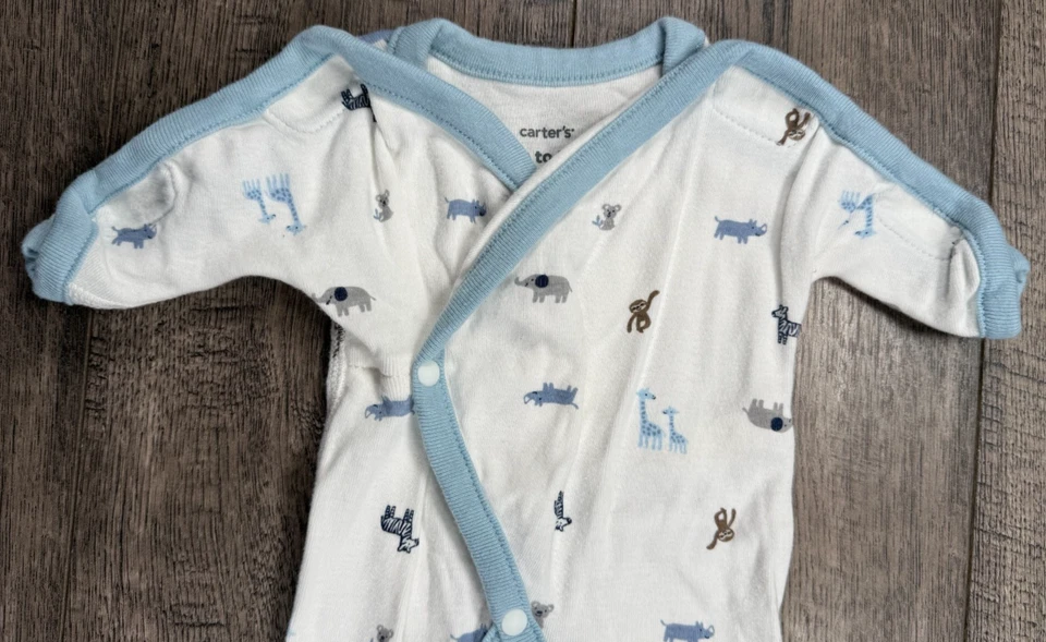 Ropa para bebé niño Carter's prematuro a 5 libras safari zoológico traje de fácil acceso Foto 2 de 3