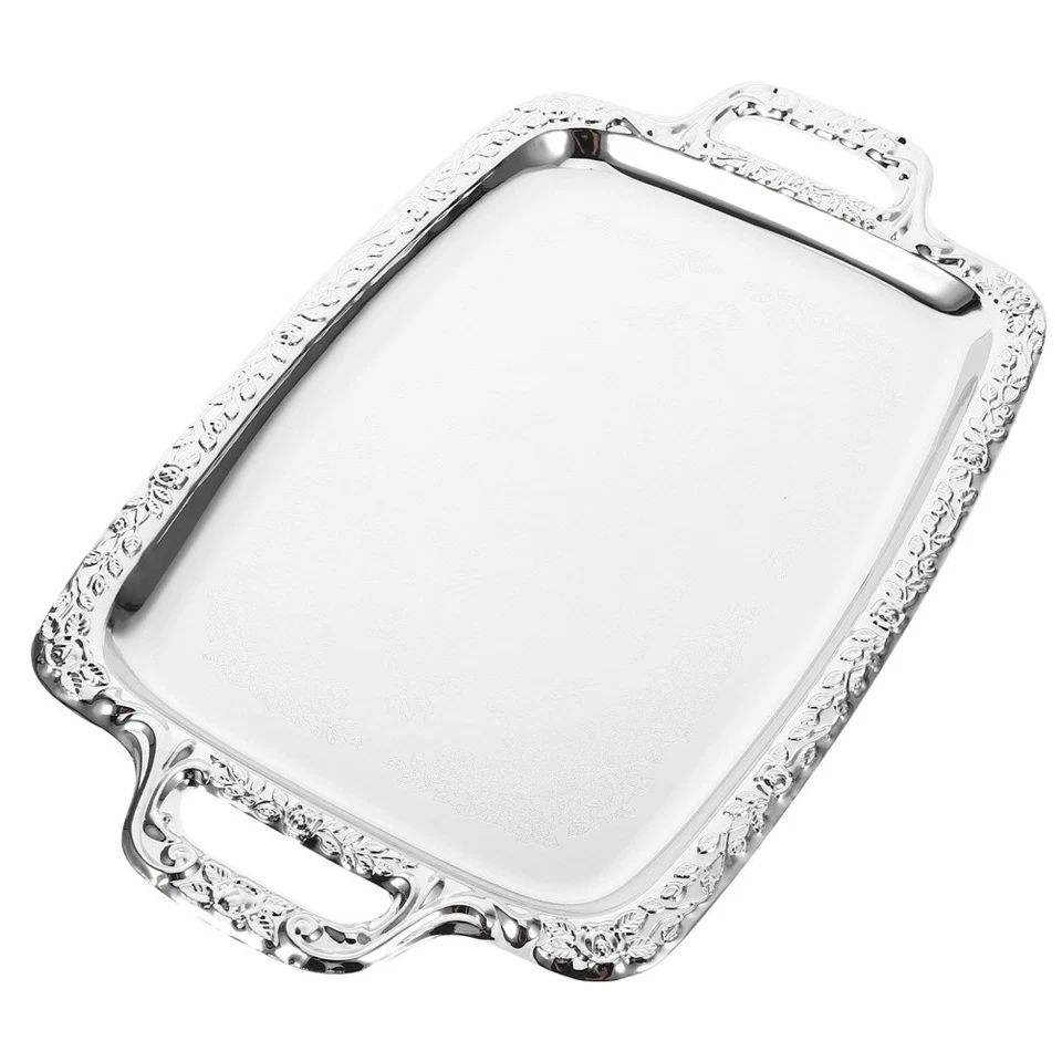  Piatto per alimenti in acciaio inossidabile, piatto per frutta da festa, piatto - Immagine 3 di 4