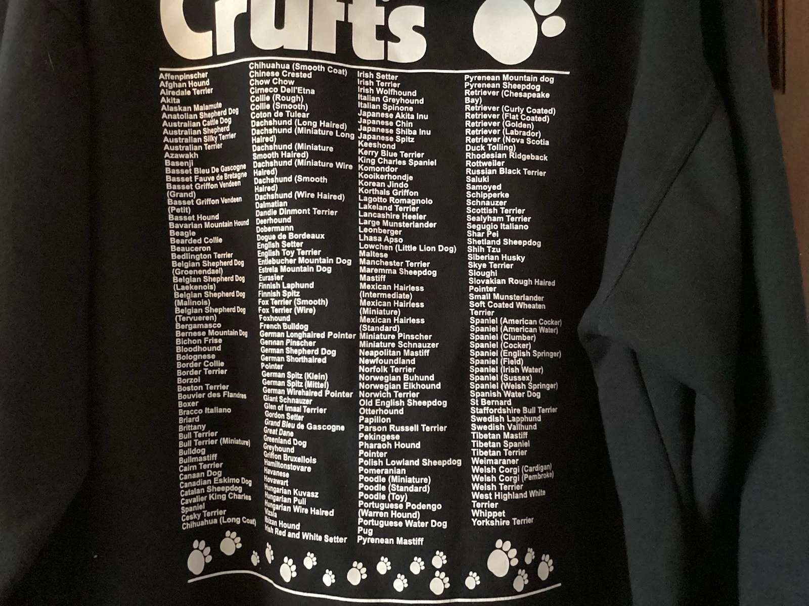 VETEMENTS Crufts Dog Show Hoodie With List Of Breeds On Rear Mens Medium